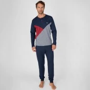 Pijama hombre manga larga cuello botones