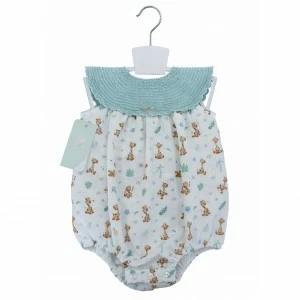 Pelele beb&eacute; estampado cuello punto