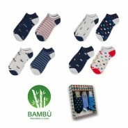 Calcet&iacute;n hombre invisible bamb&uacute; expositor 12 pares