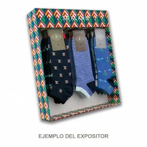 Calcet&iacute;n hombre invisible bamb&uacute; expositor 12 pares