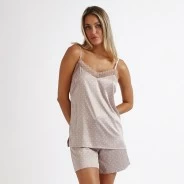 Pijama mujer raso de tirantes con topito