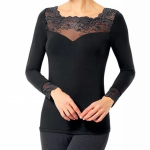 Camiseta mujer manga larga encaje greta