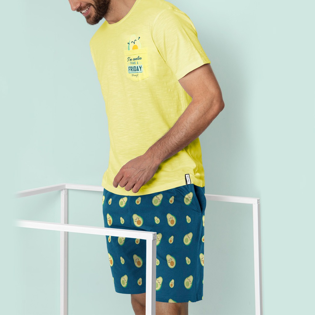 Pijama corto de hombre aguacate