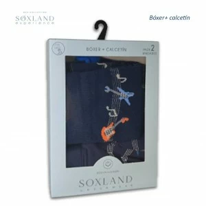 Estuche regalo b&oacute;xer + calcetin fantas&iacute;a guitarra