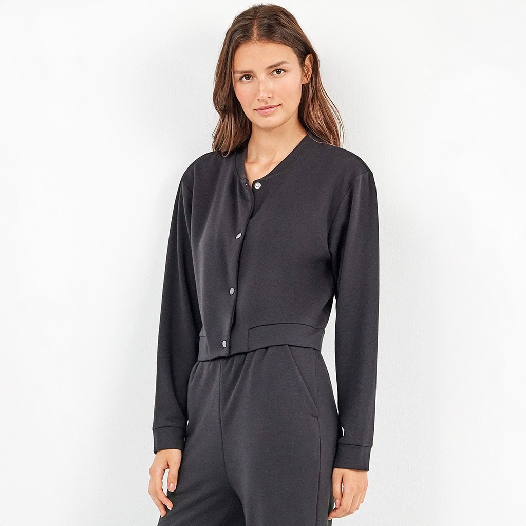 Sudadera sport corta mujer abierta