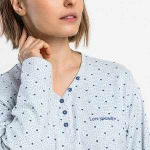 Camis&oacute;n largo mujer algod&oacute;n estampado corazones
