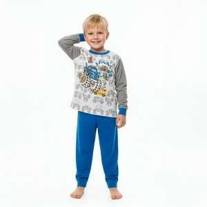 Pijama ni&ntilde;o manga larga algod&oacute;n estampado
