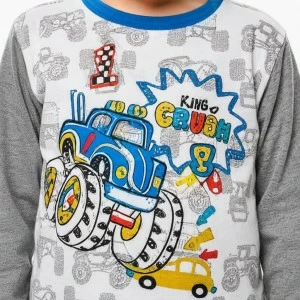 Pijama ni&ntilde;o manga larga algod&oacute;n estampado
