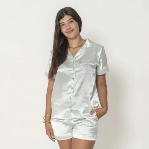 Pijama mujer camisero manga corta