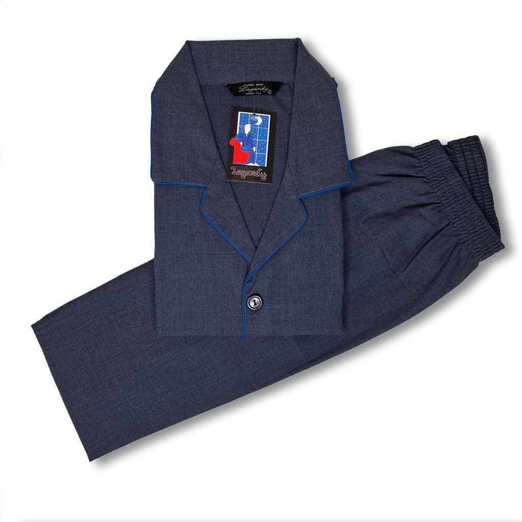 Pijama de hombre en tejido de viyela color jeans