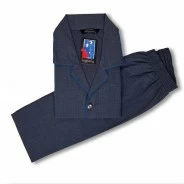 Pijama de hombre en tejido de viyela color jeans