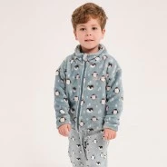 Bata ni&ntilde;o coralina estampada con cremallera