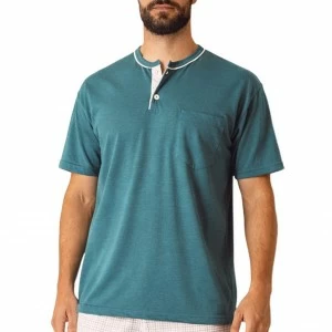 Pijama hombre cuello redondo con botones
