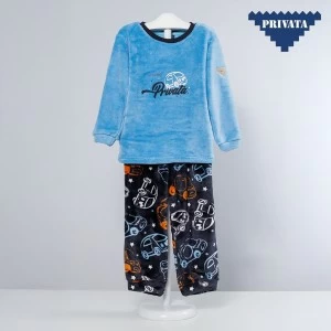 Pijama coralina infantil manga larga