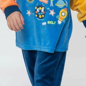 Pijama ni&ntilde;o tundosado Monster con pu&ntilde;os