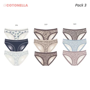 Braga bikini mujer acabado super soft pack x3 moda