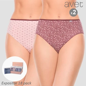 Braga alta pack 2 algod&oacute;n estampado expositor 18 