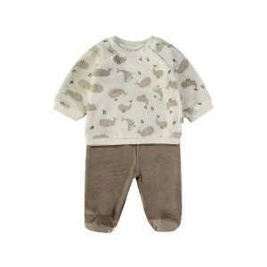 Pijama tundosado beb&eacute; estampado ballenas