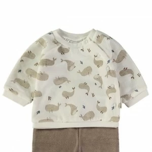 Pijama tundosado beb&eacute; estampado ballenas