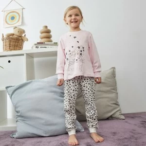 Pijama ni&ntilde;a algod&oacute;n manga larga color rosa