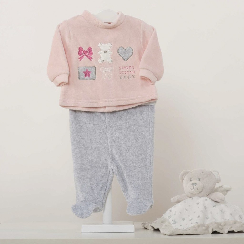 Pijama bebé tundosado con jersey y polaina