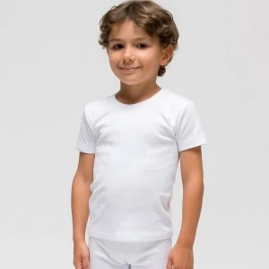 Camiseta infantil manga corta termal algodon liso