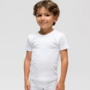 Camiseta infantil manga corta termal algodon liso