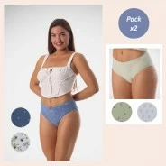Braga mujer pack x 2 de algod&oacute;n estampado.