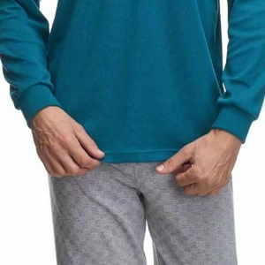 Pijama de hombre manga larga con cuello de botones