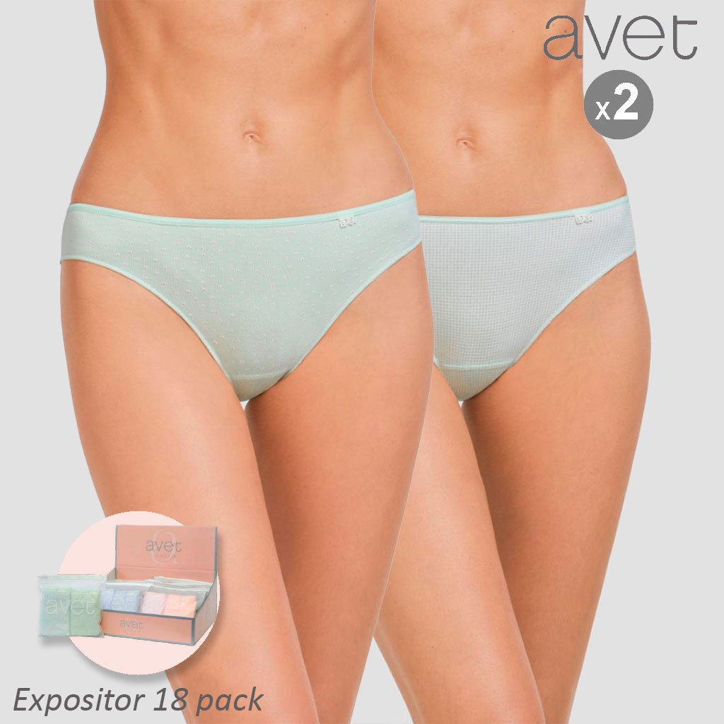 Braga bikini mujer algodón pack 2 expo 18 surtido