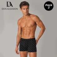 Boxer hombre pack x2 1 fantasia + 1 liso