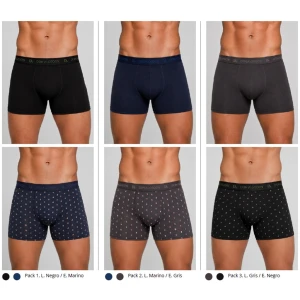 Boxer hombre pack x2 1 fantasia + 1 liso