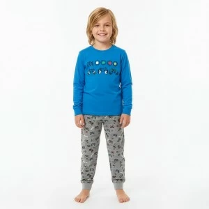 Pijama juvenil manga larga algod&oacute;n estampado