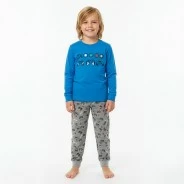 Pijama juvenil manga larga algod&oacute;n estampado