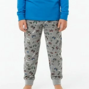 Pijama juvenil manga larga algod&oacute;n estampado
