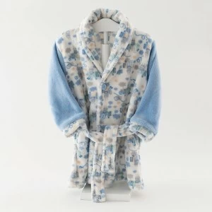 Bata beb&eacute; tejido peluche estampada