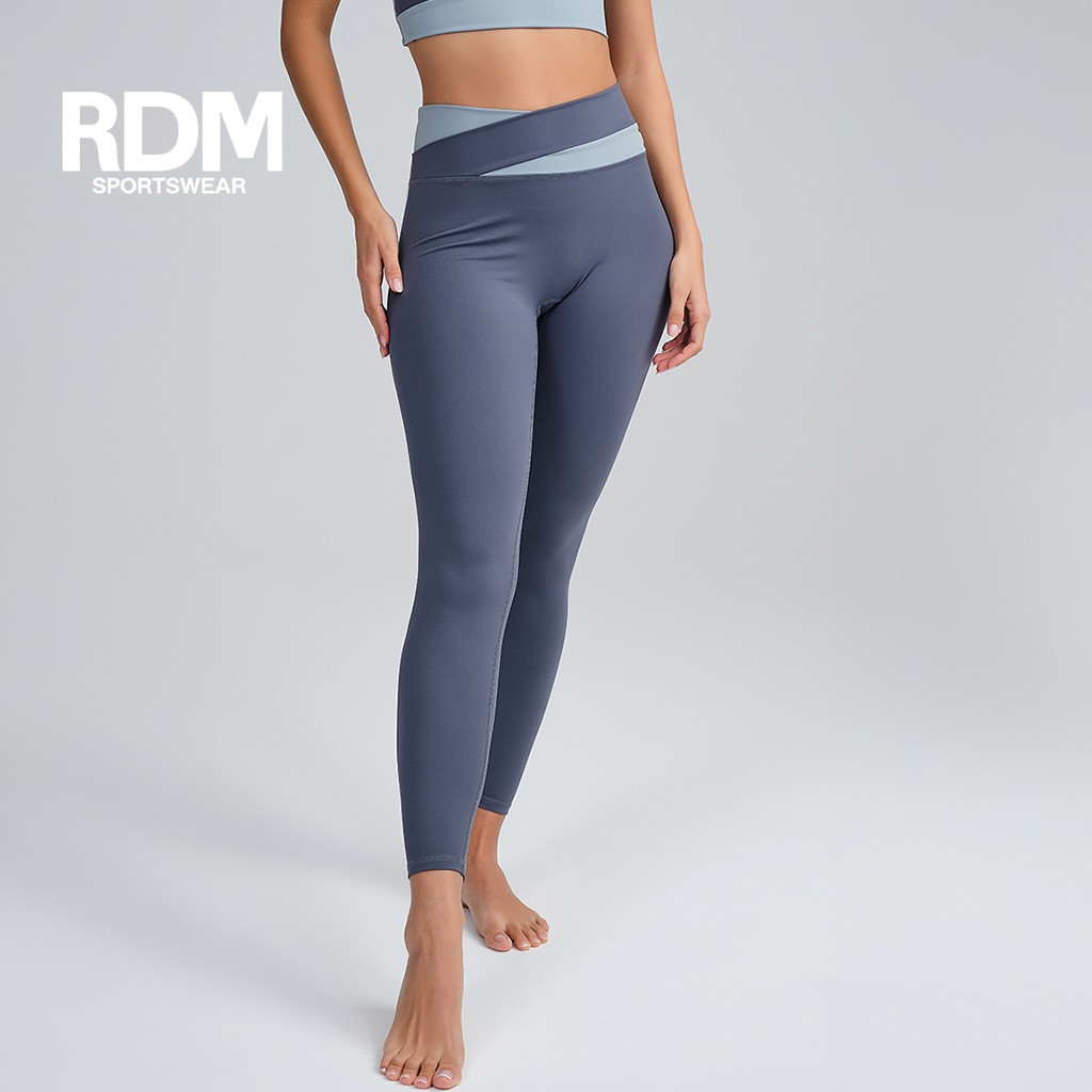 Legging largo mujer cintura V combinada