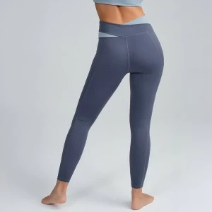 Legging largo mujer cintura V combinada
