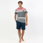Pijama hombre manga corta algod&oacute;n