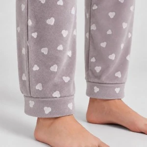 Pijama manga larga mujer estampado corazones