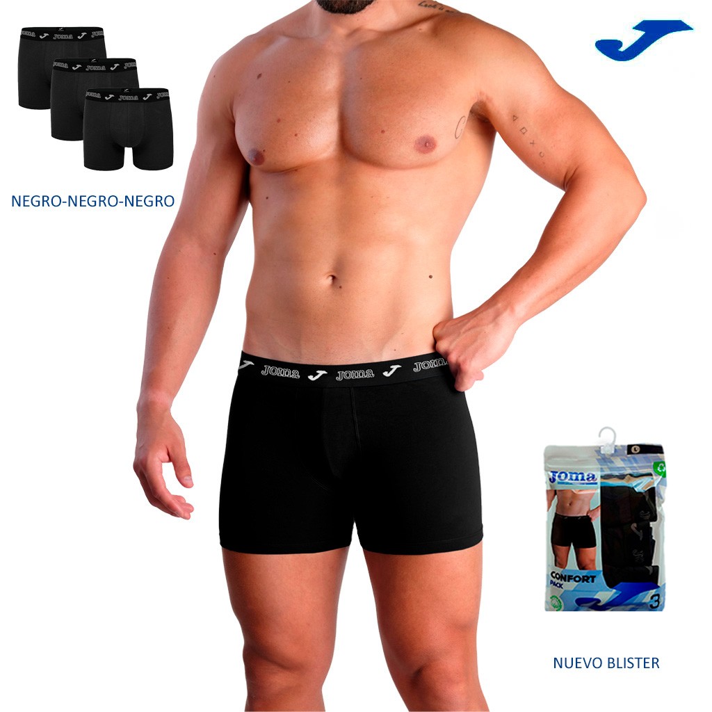Boxer hombre pack x3 algodón blister confort pack
