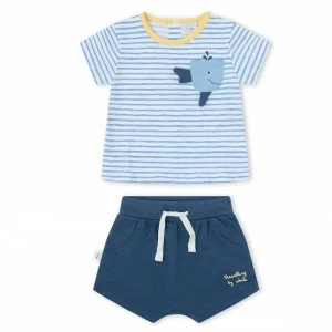 Conjunto algod&oacute;n beb&eacute; manga corta rayas
