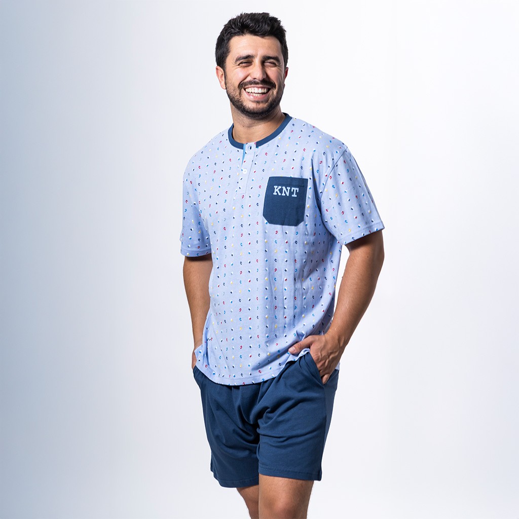 Pijama hombe manga corta con bolsillos