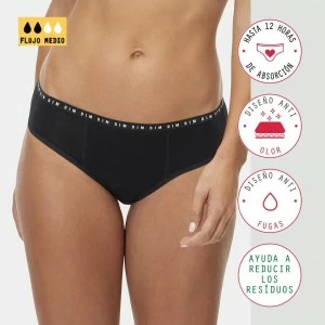 Braga bikini ni&ntilde;a menstrual lavable flujo medio 