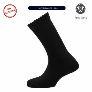 Calcet&iacute;n hombre lambswool con pu&ntilde;o antipress