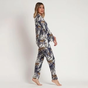 Pijama mujer abierto raso estampado