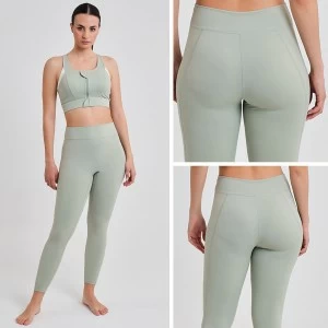Leggins largo sport microfibra cintura alta verde