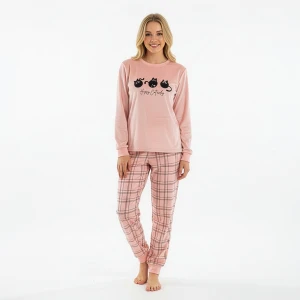Pijama mujer manga larga aterciopelado