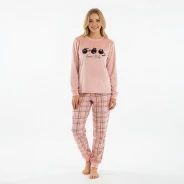 Pijama mujer manga larga aterciopelado