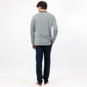 Pijama manga larga hombre cuello botones